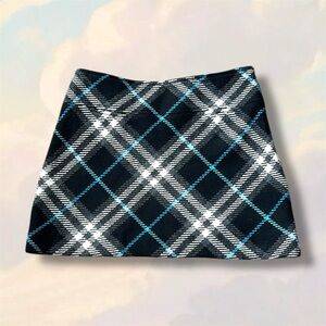 Burberry wool tweed nova check plaid miniskirt